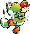 Yoshi about to throw an egg