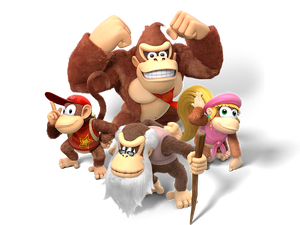 Donkey Kong, Diddy Kong, Dixie Kong and Cranky Kong