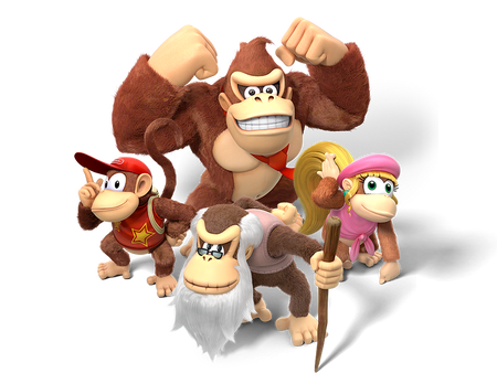 Donkey Kong, Diddy Kong, Dixie Kong and Cranky Kong