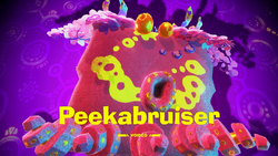 Title card for Peekabruiser in Donkey Kong Bananza