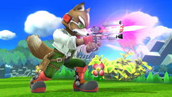 Fox McCloud's Blaster in Super Smash Bros. for Wii U.