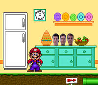 A screenshot of the Easter egg found in Mario's Kitchen in Counting World