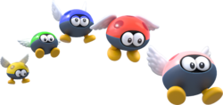 Artwork of Para-Biddybuds, from Super Mario 3D World.