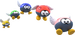 Artwork of Para-Biddybuds, from Super Mario 3D World.