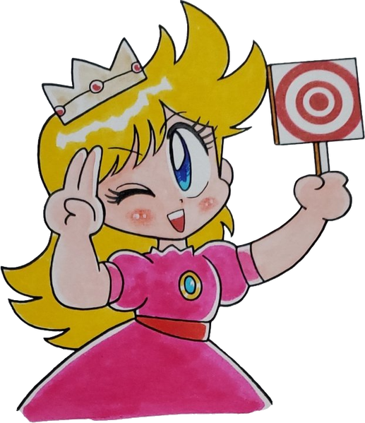 File:Peach with target KC Mario.png