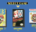Game selection menu screen (Super Mario Bros.)