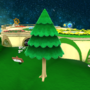 In-game screenshot of a Pine Tree in Super Mario Galaxy 2.