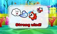 The "Strong wind!" notification in Mario Golf: World Tour.