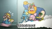 The group chasing Wario for his shenanigan