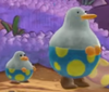 A Huffin Puffin with one of her babies from Yoshi and the Mysterious Book.