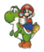 Image of Mario and Yoshi from Yoshi's Safari from page 12 of instruction manual.
