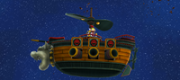 Bowser Jr.'s personal airship, as seen from Megaleg's Moon.