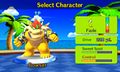 Character select screen with Bowser
