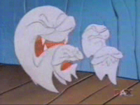 A Big Boo, with three Boos, from the Super Mario World episode "Ghosts 'R' Us"