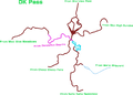 A composite map of all routes leading to DK Pass
