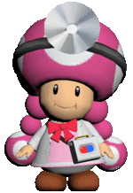 Animated image of Dr. Toadette from Dr. Mario World