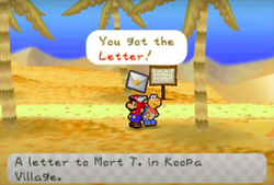 Obtaining a letter in Dry Dry Desert