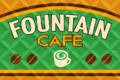 A Mario Kart 8 Deluxe Fountain Cafe sign in the style of a wafer