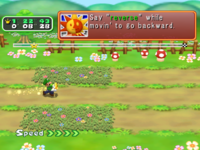 Luigi in Meadow Road course of Star Sprint in the game Mario Party 6.