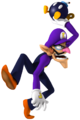 Waluigi trying to prove that Bob-ombs do have wings.