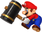 Mario using a hammer Mario vs. Donkey Kong on Nintendo Switch.