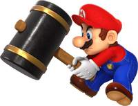 Mario using a hammer Mario vs. Donkey Kong on Nintendo Switch.