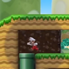 Squared screenshot of a false wall from New Super Mario Bros. Wii.