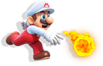 Artwork of Fire Mario from SMBW with shadow
