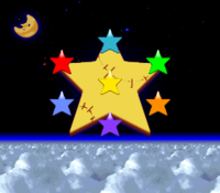 The Star Road during the ending of Super Mario RPG: Legend of the Seven Stars