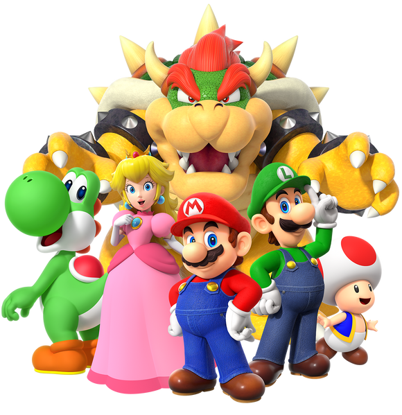 File:Super Mario Main Characters Art.png