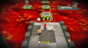 A race against the clock at Bowser's Lava Lair.