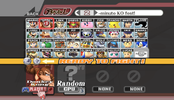 Character selection menu, with all characters
