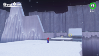 The bonus area with the freezing water course in Super Mario Odyssey