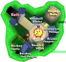 Dragon Forest map artwork for Diddy Kong Racing