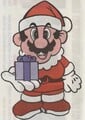 Artwork of Mario dressed like Santa Claus