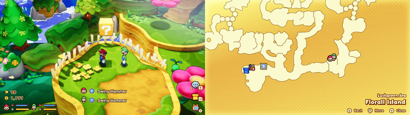 First ? block in Florall Island from Mario & Luigi: Brothership