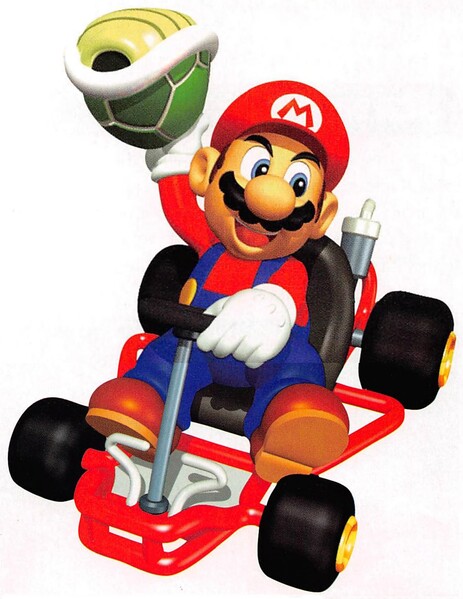 File:MK64 Mario w Koopa Shell.jpg