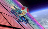 Toad, driving on the sloped anti-gravity section