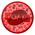 A Mario Kart Tour Toad Toy Store "hot shot" badge