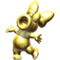 A golden statue of Birdo from the ending of Step It Up in Mario Party 9