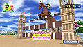 Luigi jumping a Big Ben-themed fence in Equestrian - Show Jumping