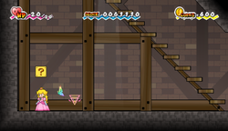 First ? Block in Merlee's Basement of Super Paper Mario.