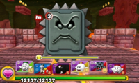 Screenshot of World 3-Castle, from Puzzle & Dragons: Super Mario Bros. Edition.