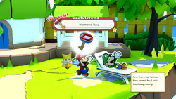 Mario receives the Diamond Key from Luigi