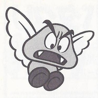 A Paragoomba from Super Mario Bros. 3.