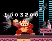 8-bit Donkey Kong on the 75 m stage in Super Smash Bros. Brawl