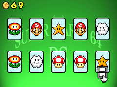 Cards available in the Memory Match minigame from Super Mario 64 DS between 5 and 9 stars (Touch screen only)