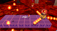 Mario on the Lava Cube Planet in Bowser's Lava Lair