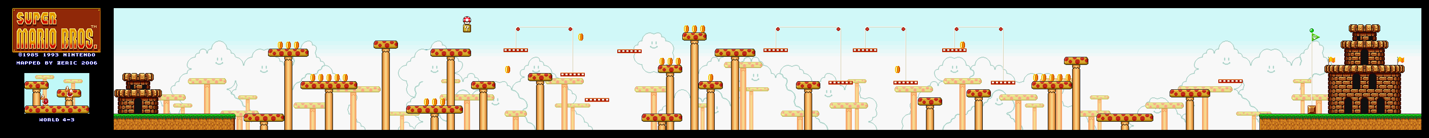 Map of World 4-3 (Super Mario All-Stars version)