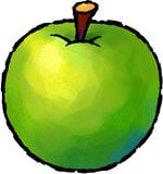 Artwork of an Apple from Yoshi Topsy-Turvy